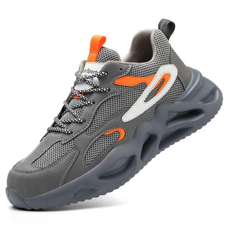 High Quality Men Safety Shoes Steel Toe Cap Men Sport Shoes Indestructible Protective Shoes Puncture-Proof Work Shoes Men Boots