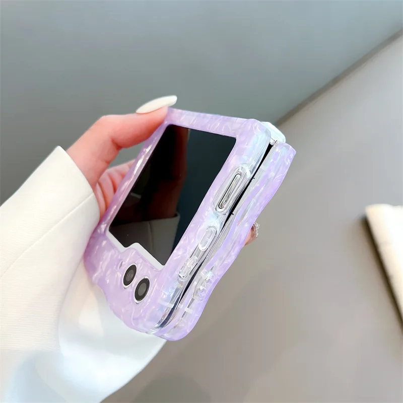 Funda de teléfono con patrón colorido para Samsung Galaxy ZFlip3, ZFlip4, ZFlip5, ZFlip6, carcasa trasera dura de PC para ZFlip6