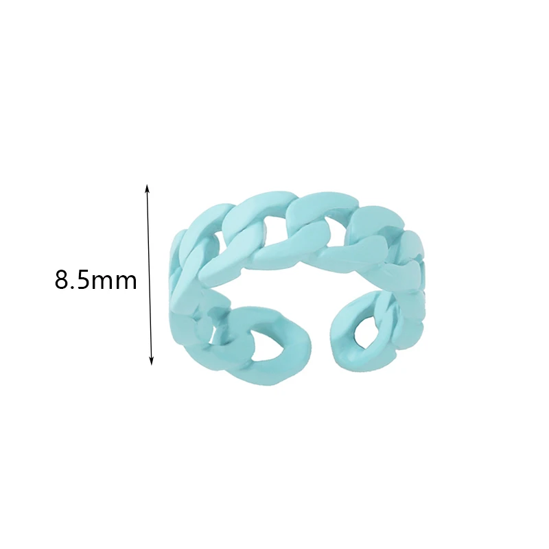 2026 Y2K Candy Color Dripping Oil Open Finger Rings Minimalist Hollow Out Copper Metal Rings For Women Trendy Party Jewelry Gift