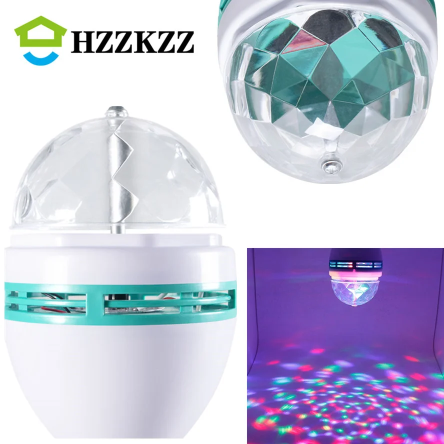 

E27 Neon Color Rotary Disco Ball Light Of Sound-control Crystal Magic Lamp 3W Rotating Colorful Projection Lamp DJ KTV Bar Stage