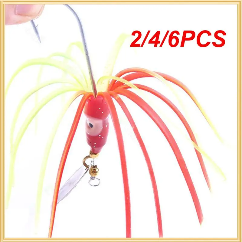 2/4/6PCS Beard Design To Increase Fish Feeding Rate Artificial Bait Luminous Bait Fishing Supplies High Simulation