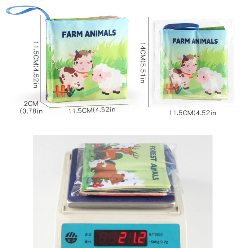 Baby Cloth Book Toys Enlightenment Early Education Animal Transportation Cognitive Books Can Be Washed and Torn Baby Cloth Books