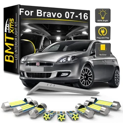 BMTxms 10Pcs For Fiat Bravo 2007-2011 2012 2013 2014 2015 2016 Canbus LED Interior Light Bulb Kit Car Indoor License Plate Lamp