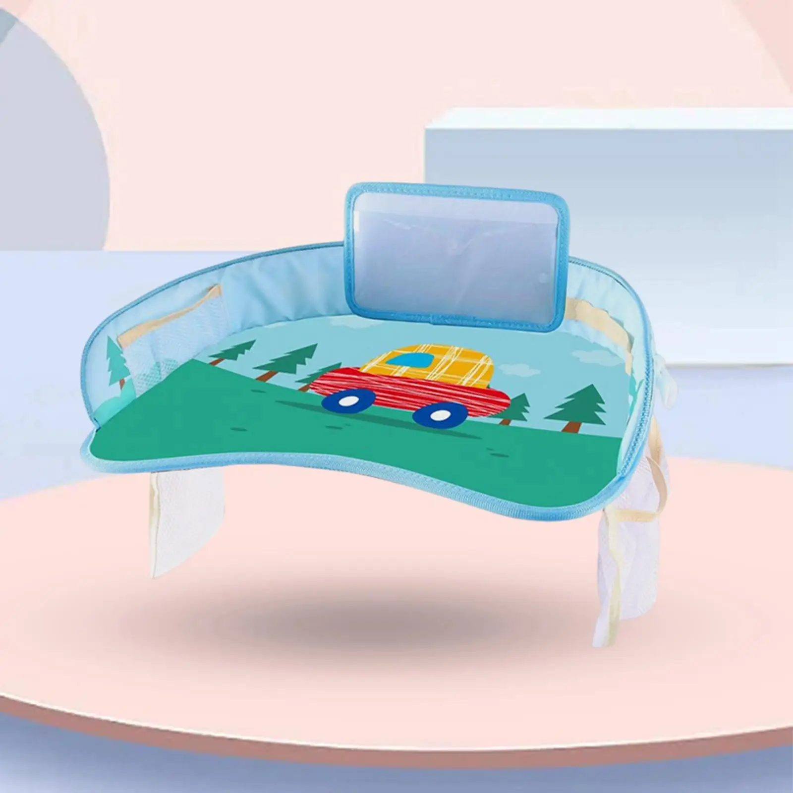 kids-car-seat-tray-with-tablet-holder-snack-mesh-pocket-travel-activity-desk-for-toddler-stroller-car-fence