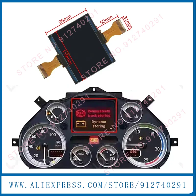 LCD Display Screen For DAF LF CF XF 45 55 75 85 95 105  MD9 Display Instrument Cluster  Dashboard LCD Replacement