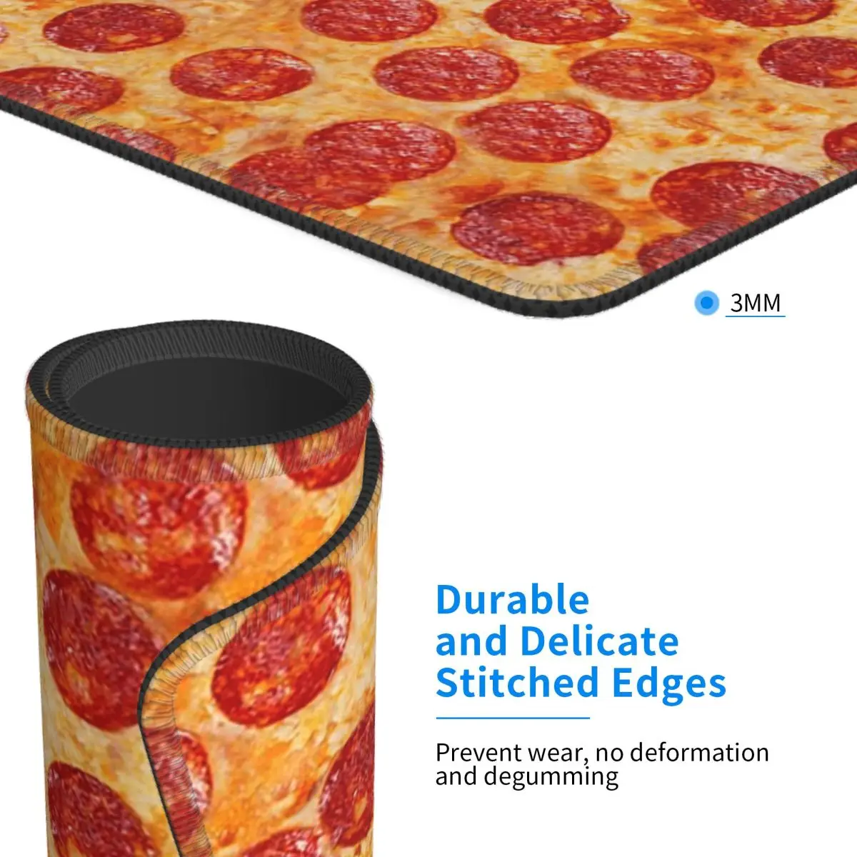 Realistic Pepperoni Pizza Pattern Multi-size Mouse Pad Computer Keyboard Mouse Mat Gaming PC Laptop Desk MatTable Mats