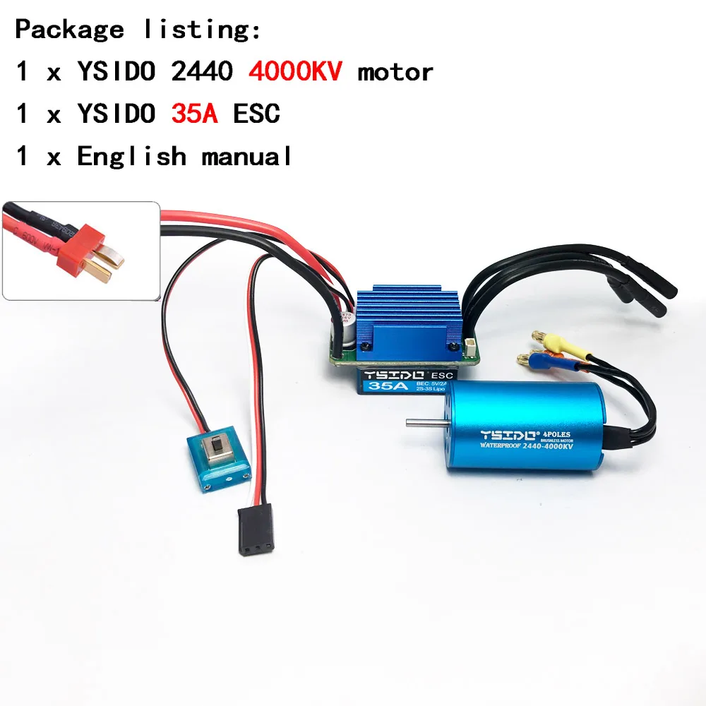 2435/2440/2838/2847 borstelloze motor 35A/45A ESC-combo voor Wltoys 124016   Remo Hobby XLH Timaya Redcat 1/12 1/14 1/16 RC Bootauto