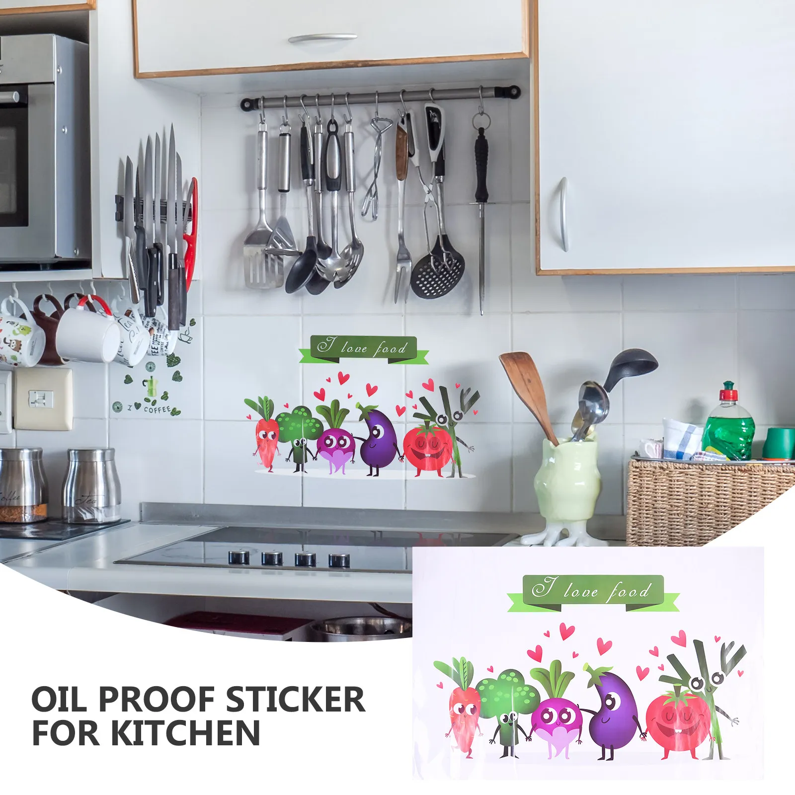 2 Sheets Cooking Bench Sticker Kitchen Cabinet Oil-proof Tile Wall for Pvc Decals view 5