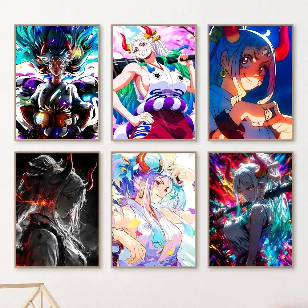 Anime O-One Piece Yamato Posters HD Print Vintage Wall Art Decor for Home Study Room