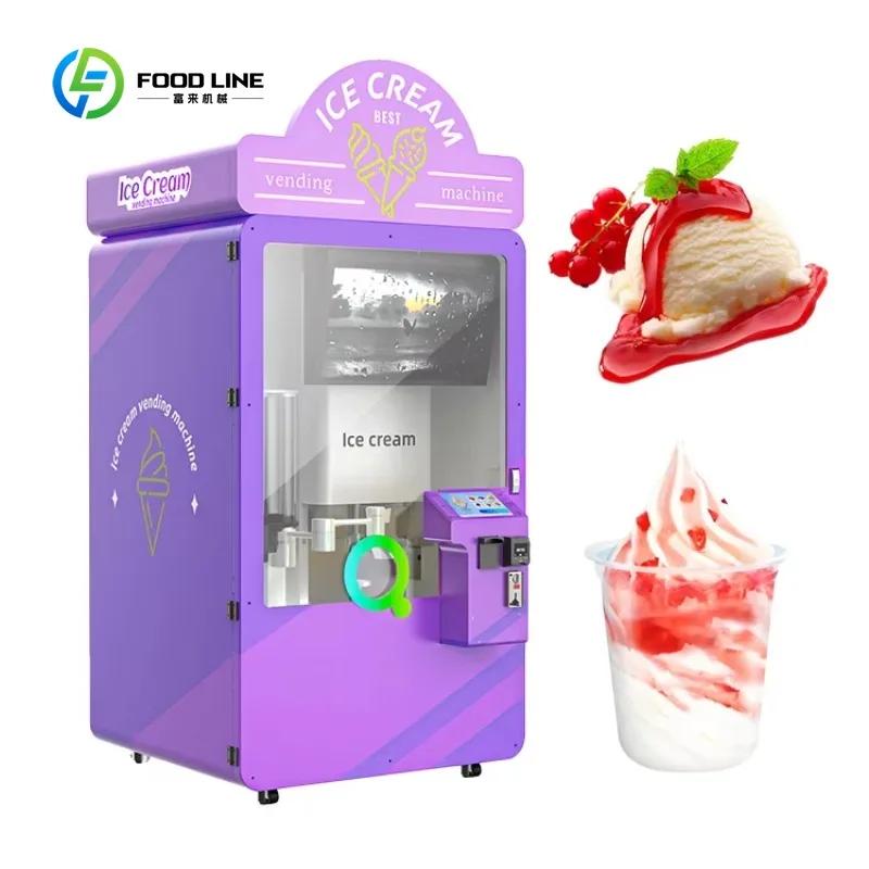 

Customized Commercial Automatic Ice Cream Vending Machine | Self-service 24H Frozen Ice Cream Dispenser for Business