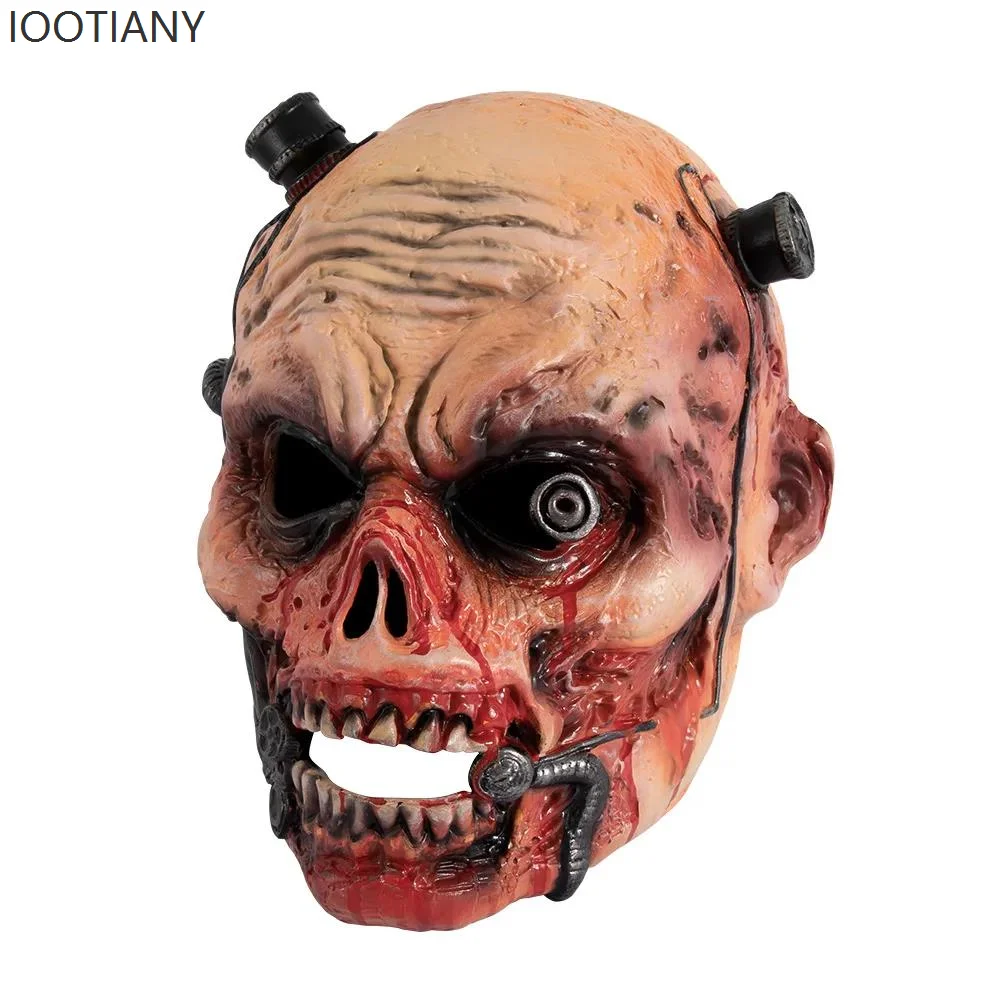 Maschera horror zombie di Halloween Maschera spaventosa spaventosa 3D Festa di Halloween Teschio Demone Maschera di sangue Costume cosplay per adulti Vestire oggetti di scena