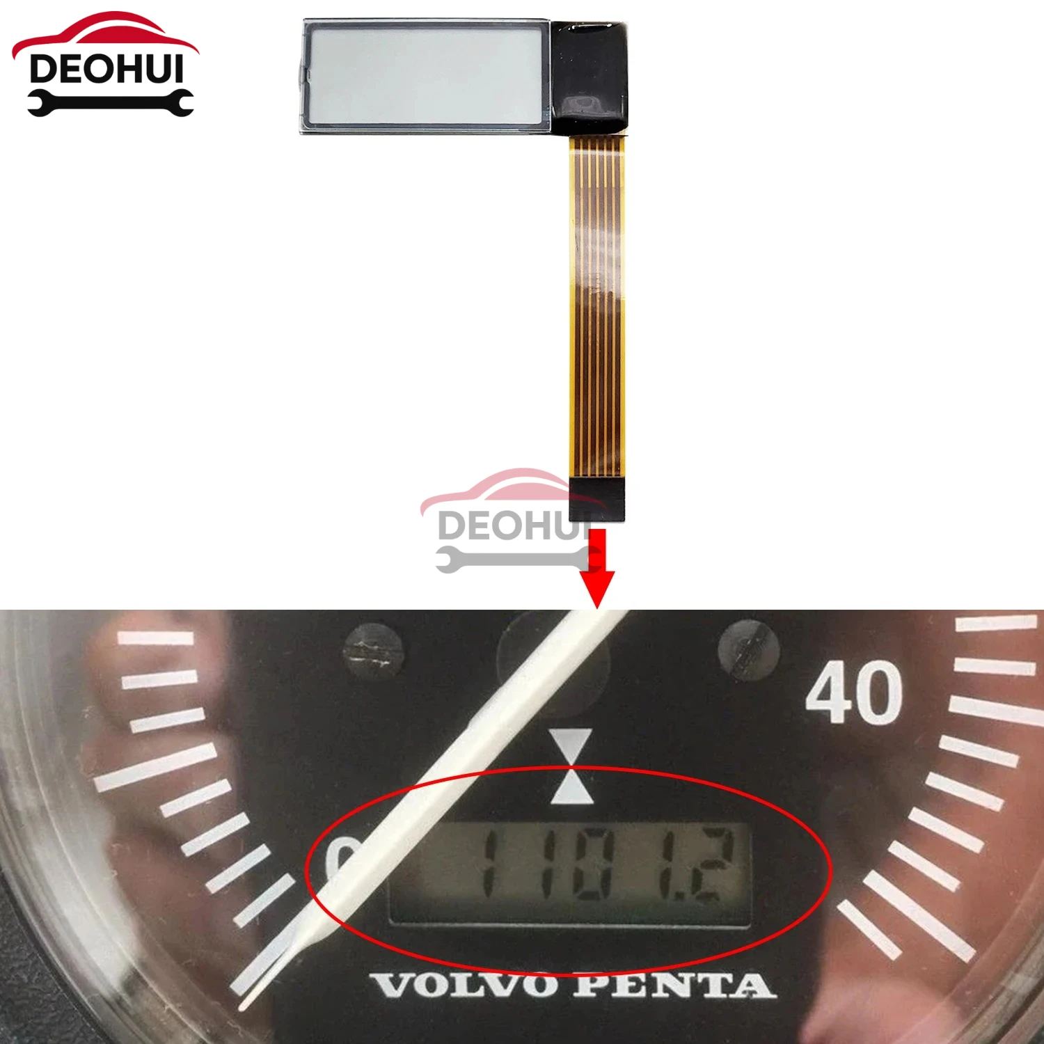 CSDOH LCD Display for VDO Tachometer VDO international VDO Cockpit Vision Kenworth Truck Jcb Tractor Volvo Penta Yanmar