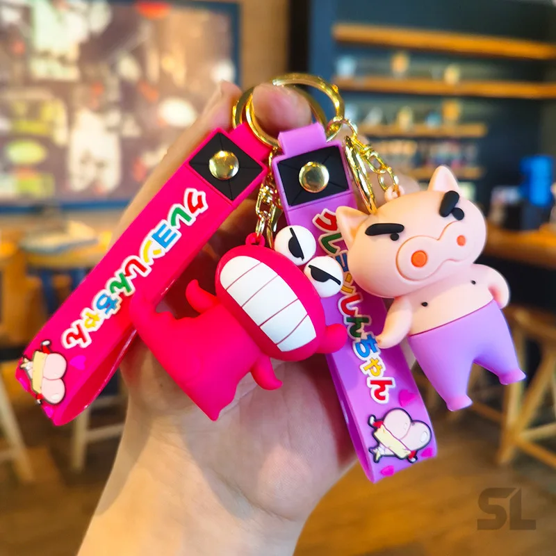 Crayon Shin Chan figurines d'anime porte-clés de dessin animé porte-clés de voiture décor sac à dos accessoires décoration bijoux cadeaux pour enfants