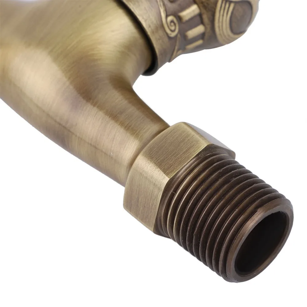 Antique Brass Faucet Copper Material 1/2 Inch Connection Washing Machine Faucet Single Handle Wall Mounted Water Tap Garden