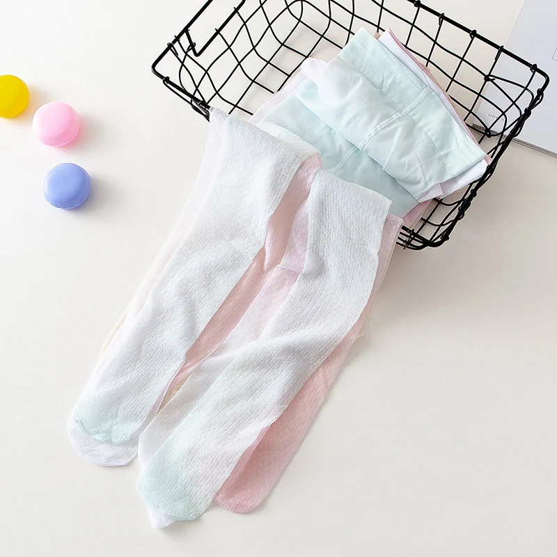 Summer Girls Tights Kids Pantyhose Ultra-thin Silk Ballet Transparent Breathable Mesh Casual Fashion Princess Children Stockings