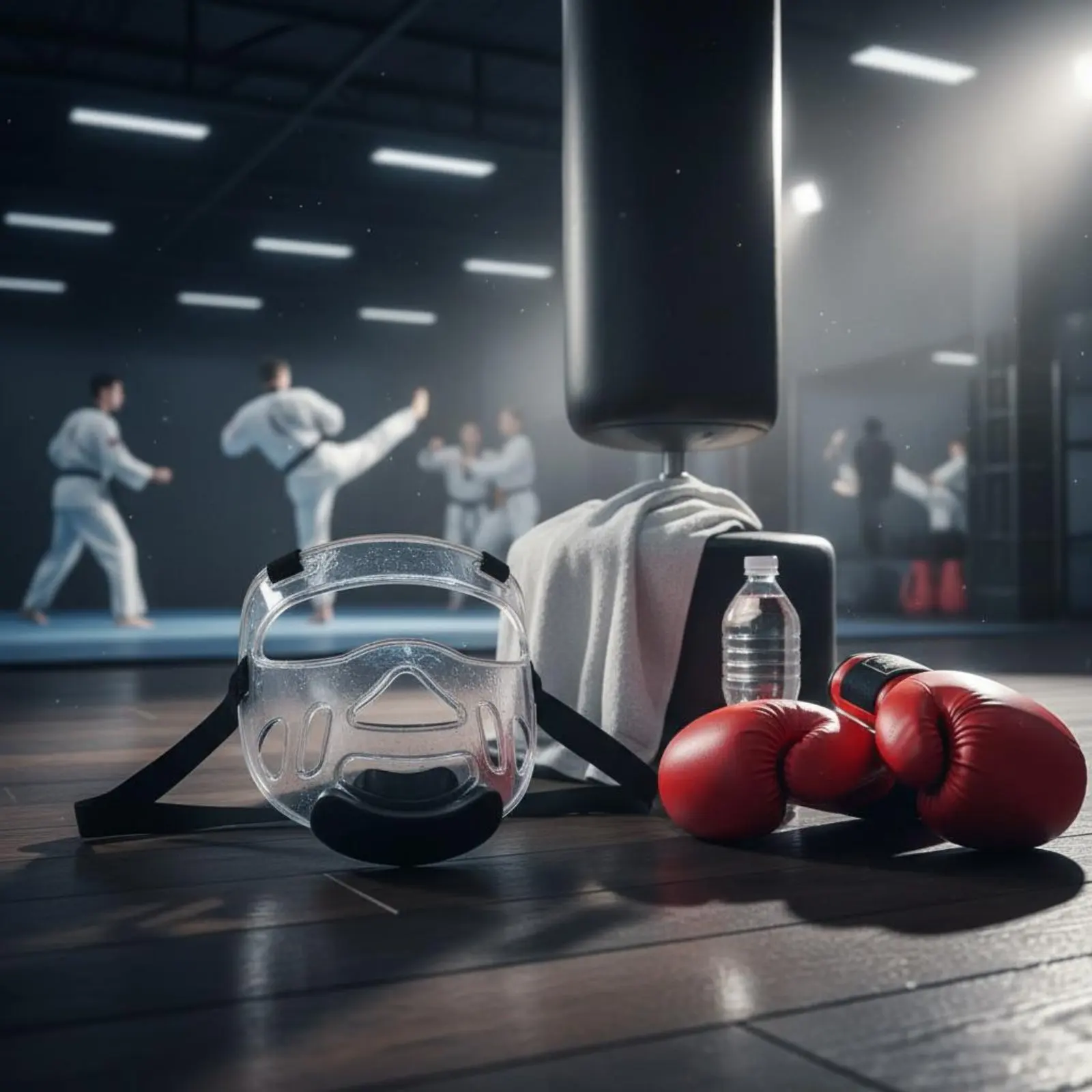 

Taekwondo Sparring Face Guard Ventilated Transparent Face Guard Sparring Face Guard Adjustable Straps Safeguarding Gear