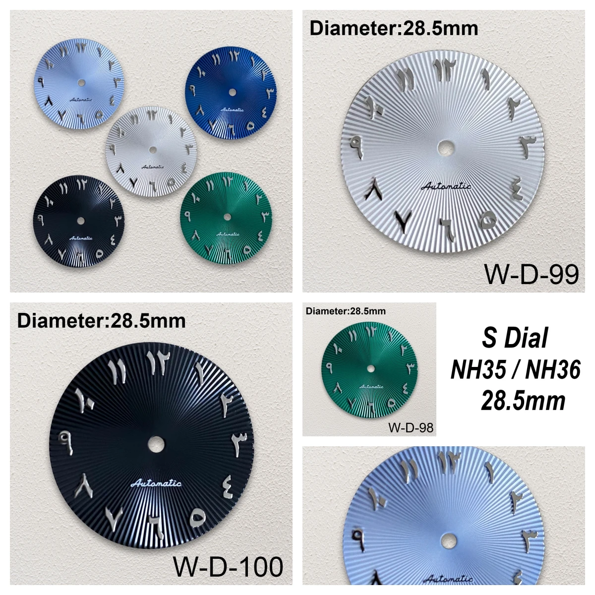 

28.5mm S Logo Arab Dial Fit NH35/NH36 Japanese Movement High-Quality Watch Modification Accessories 3/3.8/4 O'clock