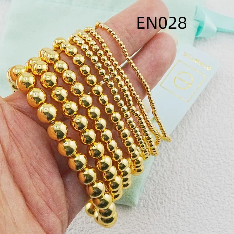 VKVVA Gold-plated beads Charm Stretch Stackable Bracelet set of 8 pcs, Fashion Jewelry for Women Everyday Wear, Wedding Gifts
