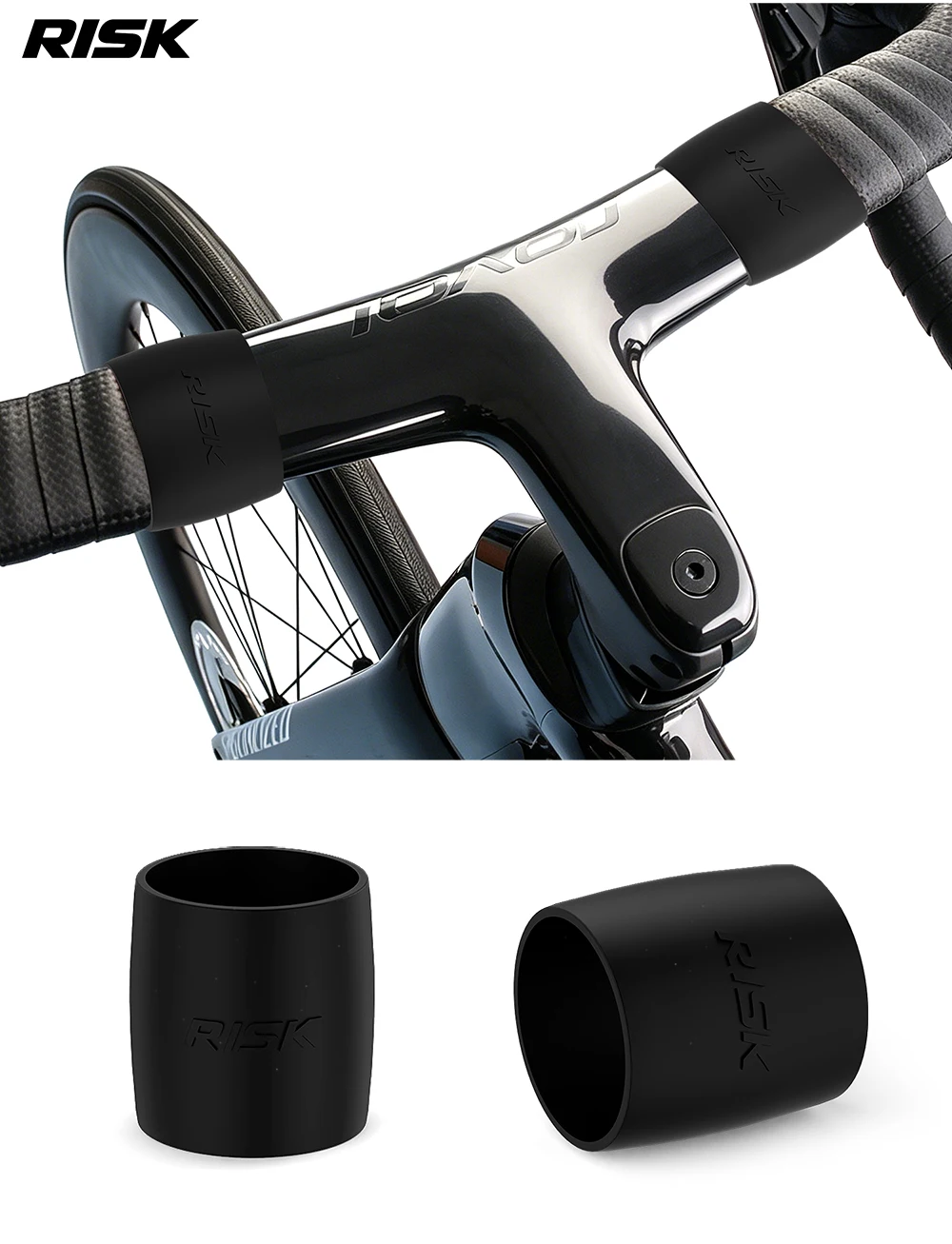 2 Stück/Beutel RISK Rennrad Elastische Lenkerband-Fixierhülsen Silikon-Schlaufen – Detail 4