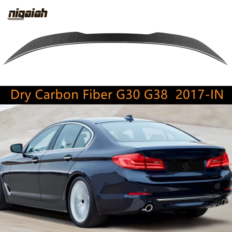 

DA Style Dry Carbon Fiber Spoiler Fit For BMW 5 Series 4-Door G30 G38 2017 Sedan Car Trunk Wing Spoiler (Will with 3M tape)