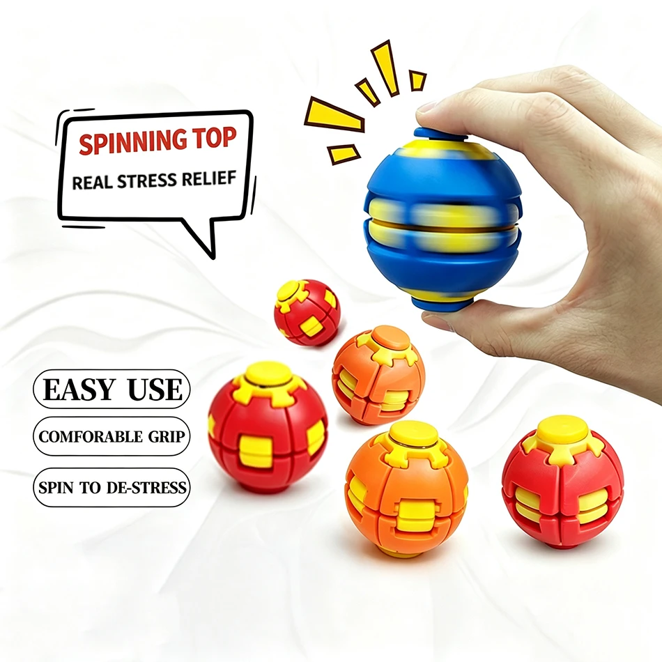 Desk Setup Gear - Bola Fidget Giratória Impressa em 3D
