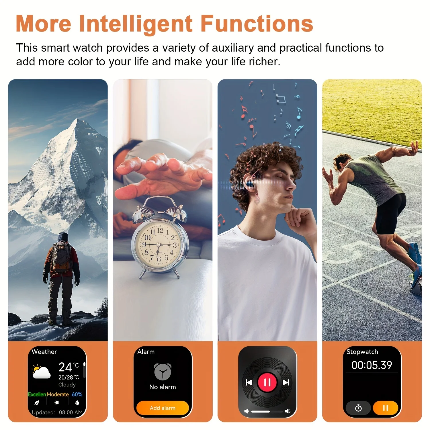 ساعة ذكية Blackview مقاومة للماء للاستخدام الخارجي مع ضوء الطوارئ وبطارية 900 مللي أمبير في الساعة وشاشة 2.01 بوصة عالية الدقة وساعات بلوتوث للرجال والنساء