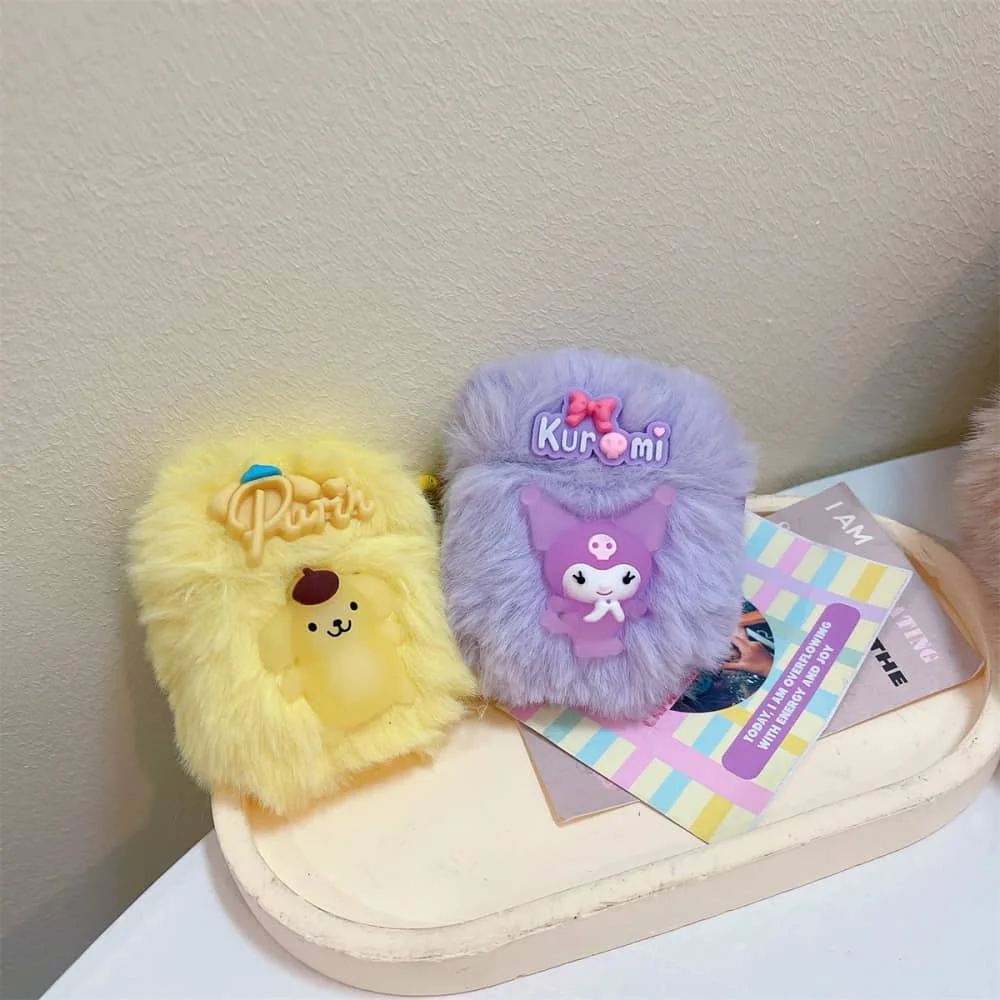 Наушники Аксессуары для AirPods Pro 2rd Симпатичные Мультяшные Sanrio ролевые Kuromi светящиеся наушники для Air Pods 1 2 3 мягкий плюшевый защитный чехол
