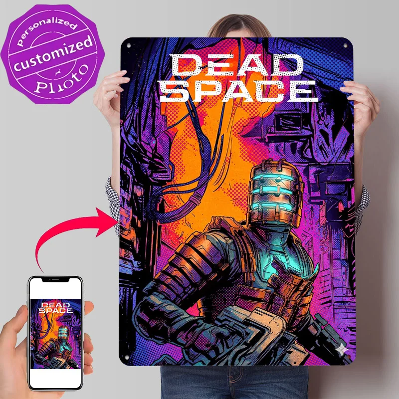 Dead Space Video Game 3D Printed Texture Poster Personalized Wall Art Retro Metal Tin Signs for Home Decor Ornaments House Items