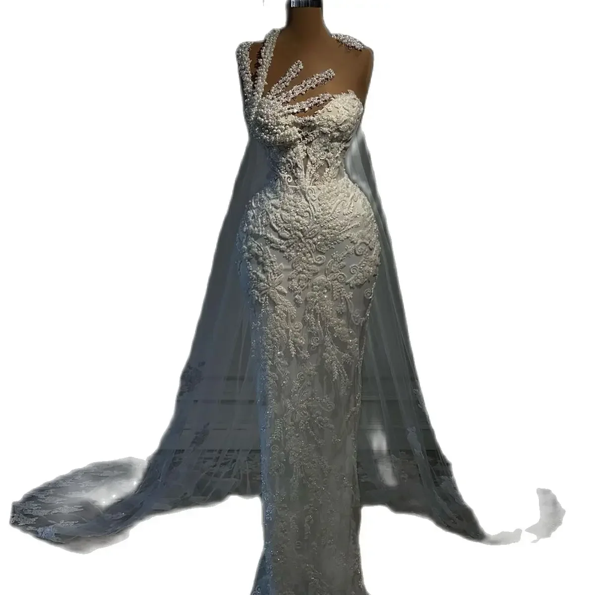 Suknie ślubne w stylu syreny z luksusowymi, personalizowanymi, wspaniałymi aplikacjami kwiatowymi 3D, iluzja księżniczki, vintage, eleganckie suknie ślubne, Vestidos De Novia