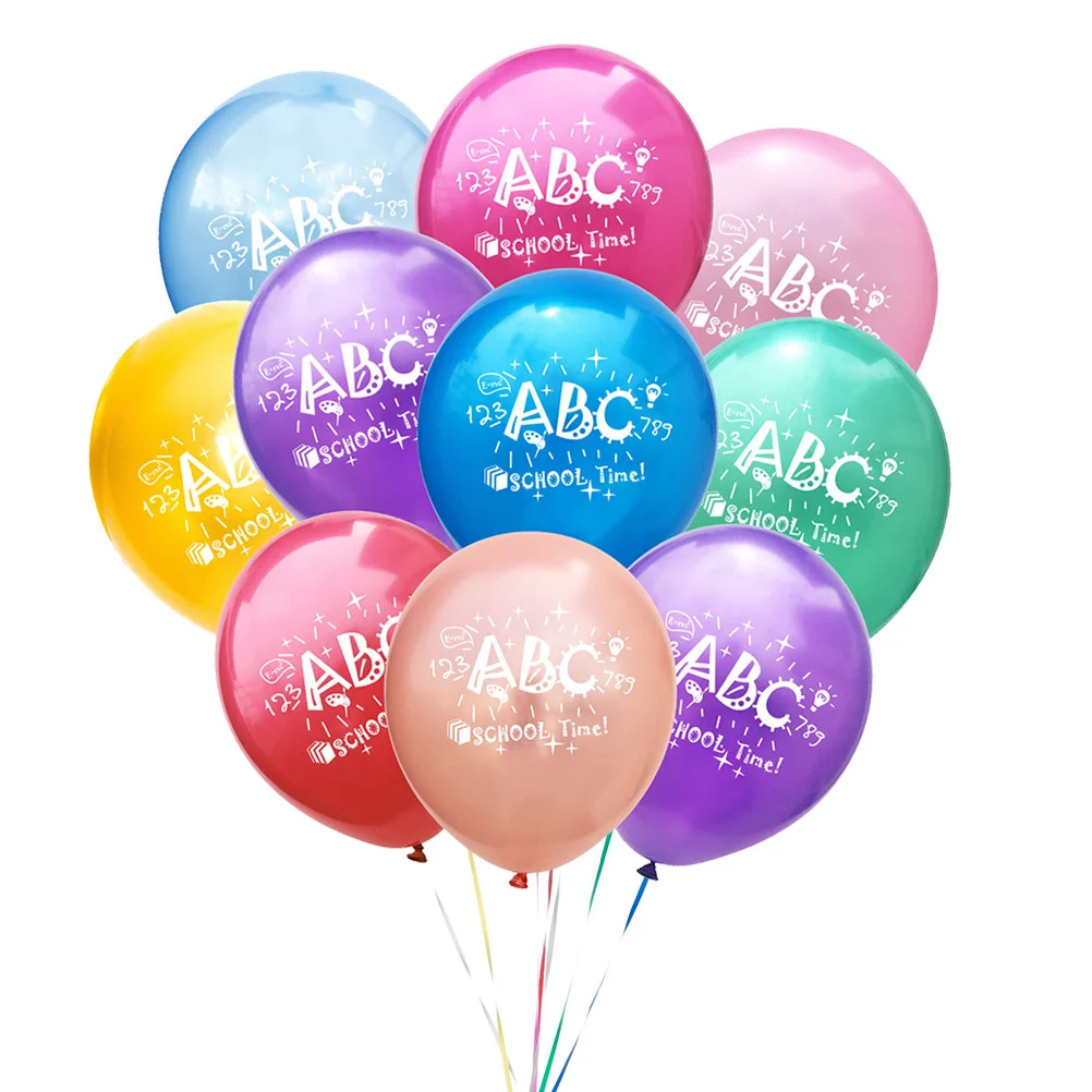 

20 Pcs Balloon Decoration First Day School Party Supplies Classroom Back to School Latex Balloons Set Vibrant Color Reusable