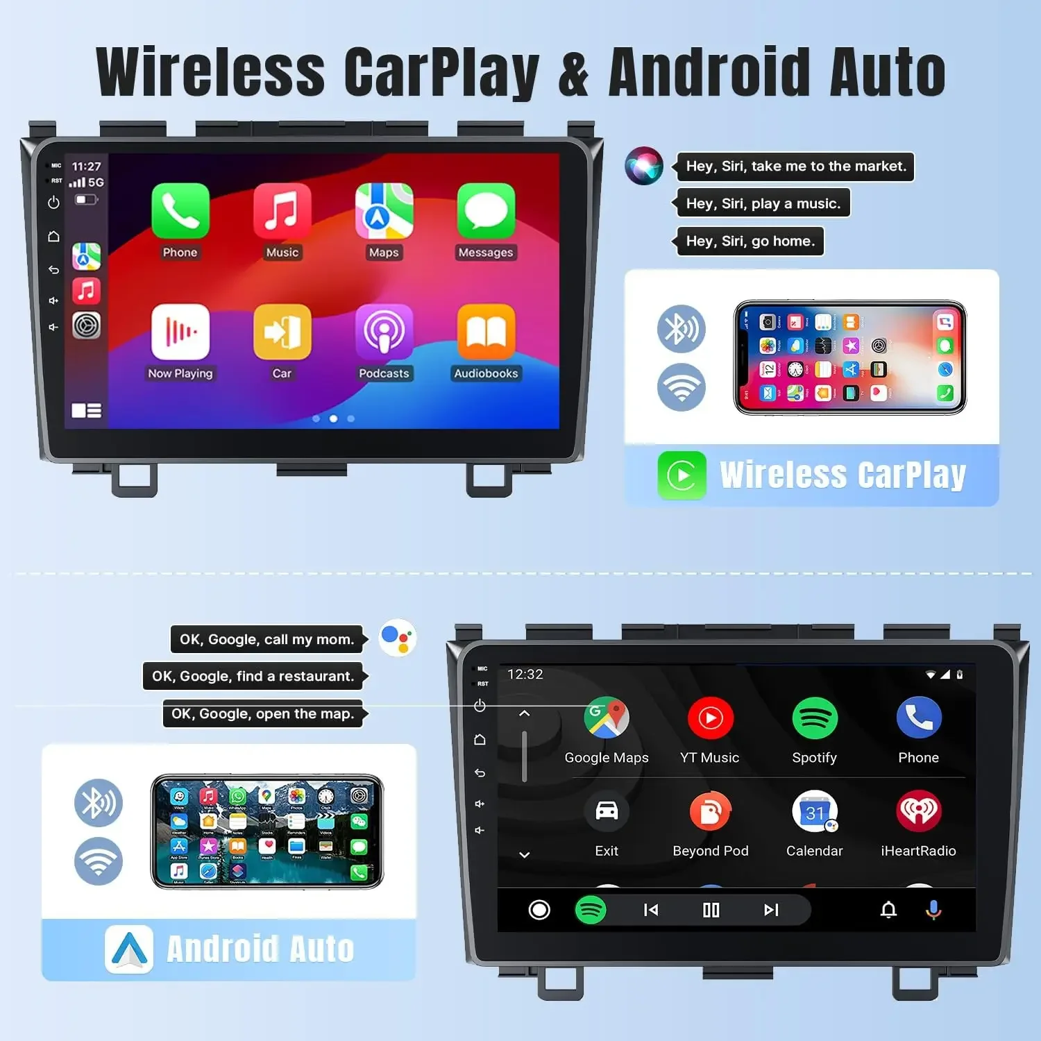

2+32G 9Inch Car-play Car Stereo Radio Compatible for CRV 2007-2011 Android 13