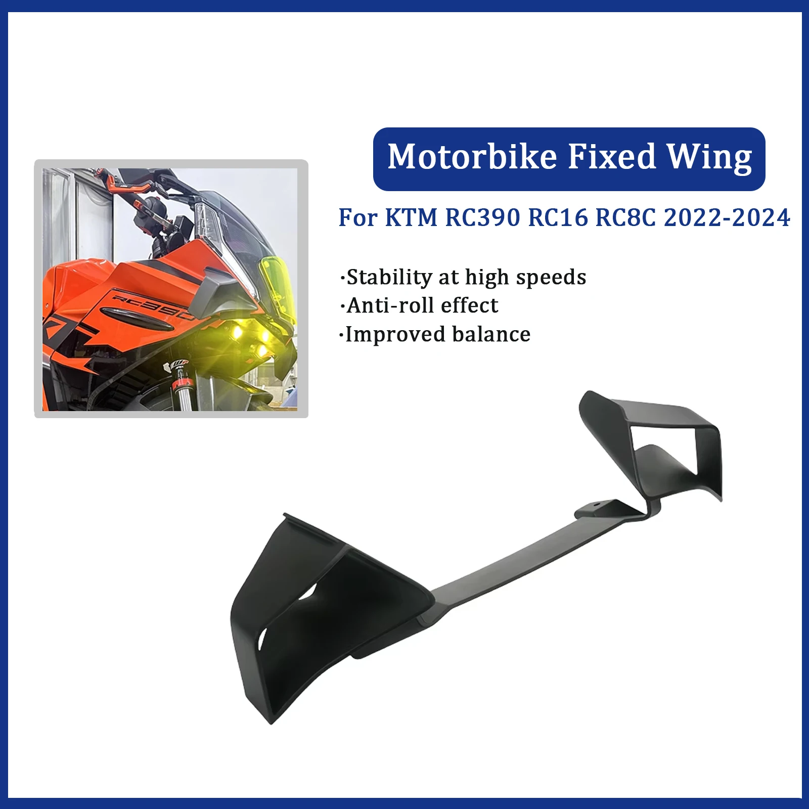 

For KTM RC390 RC 390 MotoGP RC16 RC8C the same fuselage fixed wing spoiler lower shroud front wing 2022-2024