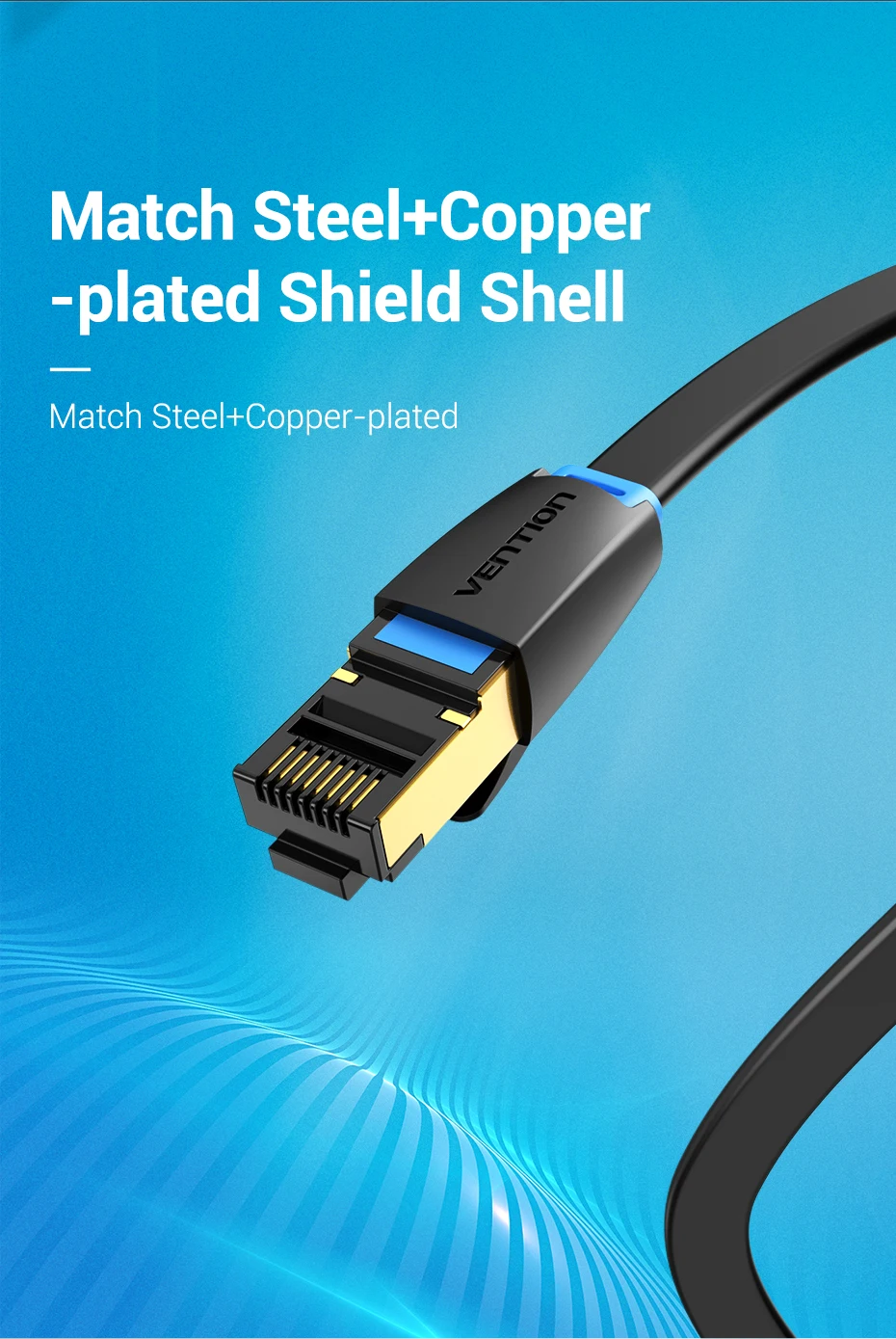 Vention Ethernet-Kabel Cat8 40 Gbit/s 2000 MHz Netzwerk Lan Core für PC Router Modem PS5 4 Laptop Smart Box Internet RJ45 Patchkabel – Detail 10