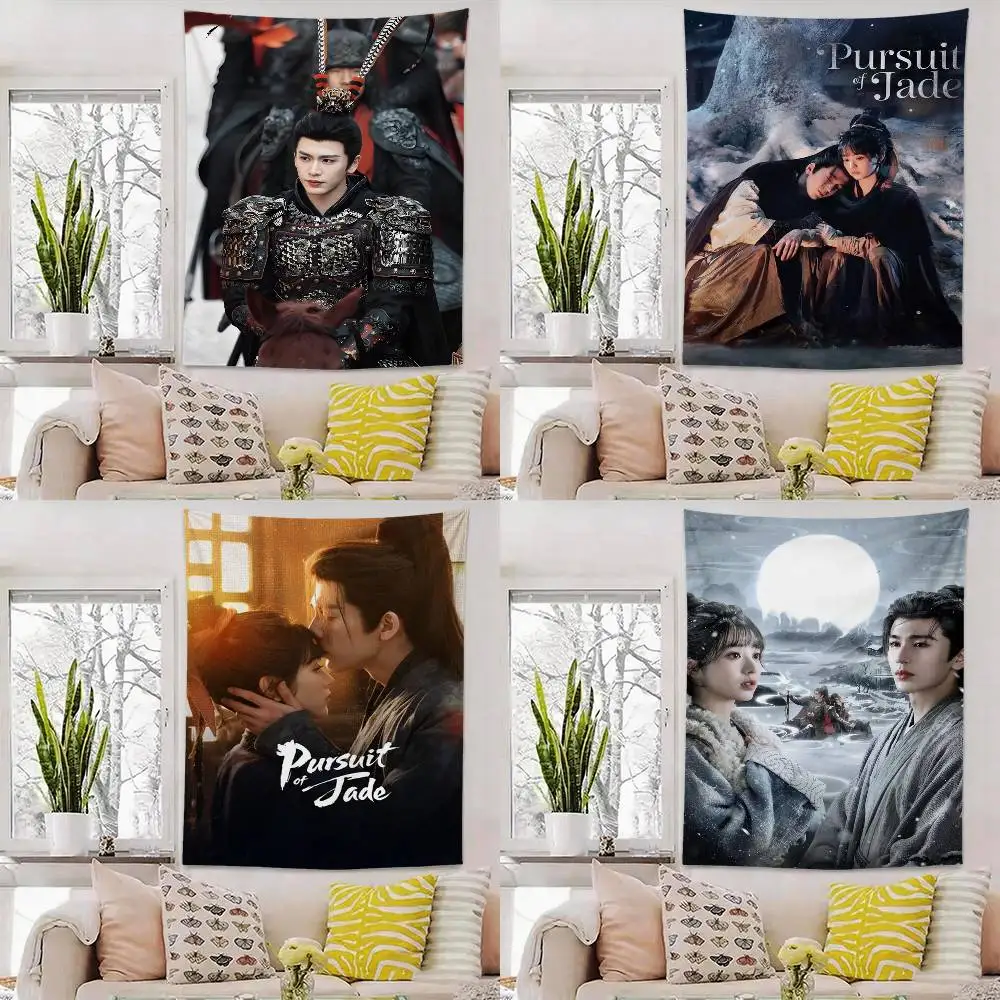 

Pursuit of Jade zhanglinghe Flags Wall Hanging Background Art Banner for Bedroom Home Outdoor Decor