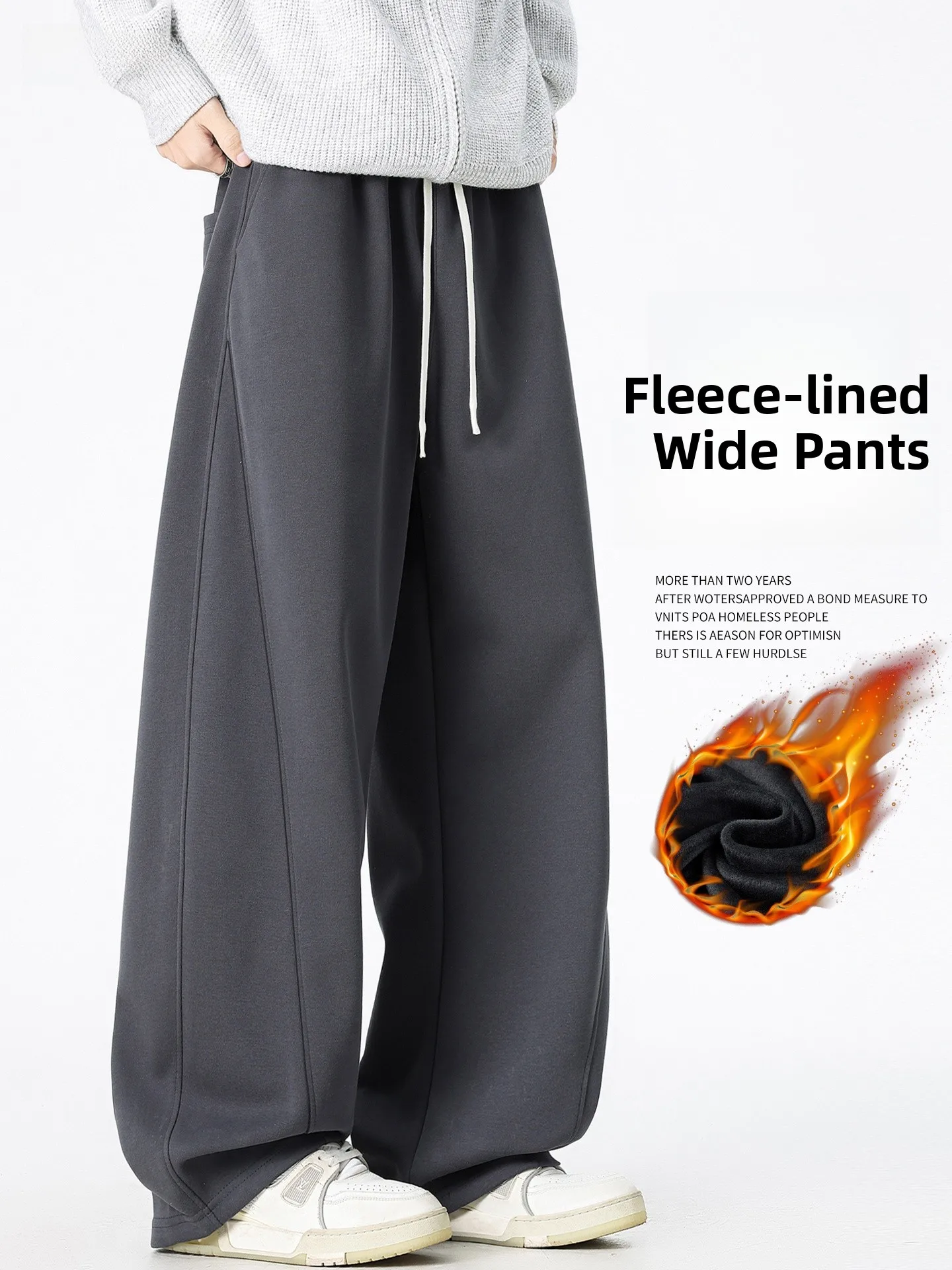 

Мужские повседневные брюки в американском стиле с утолщенной флисовой подкладкой, осенне-зимние, прямые, широкие, длинные, мягкие, удобные, теплые