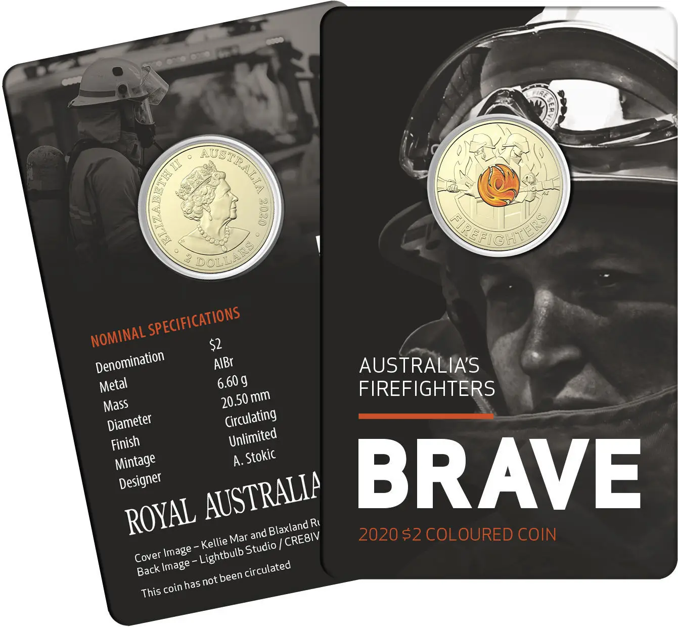 

Australia 2020 2 Yuan Color Commemorative Coin Firefighter Card