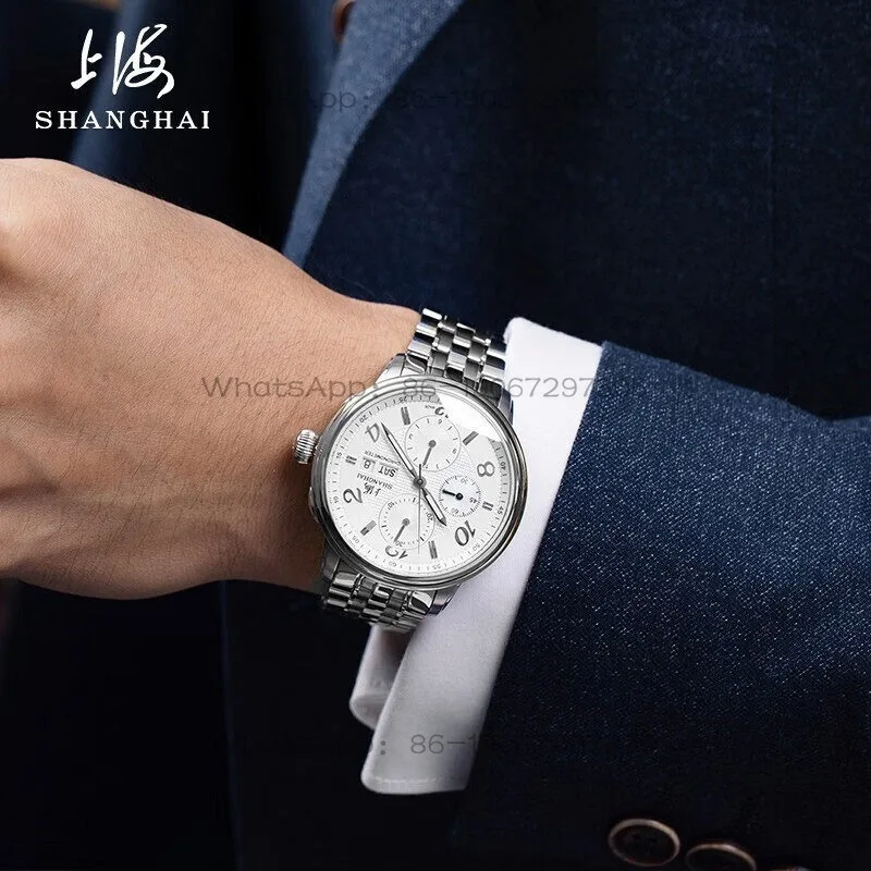 Time Island Watch 1 Store Shanghai Multifunctional Chronograph Automatic Mechanical Watch Stainless Steel Waterproof Male