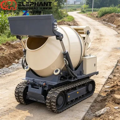 Electric Self-loading Mini Concrete Mixer Stable Feeding System Outdoor Construction Use
