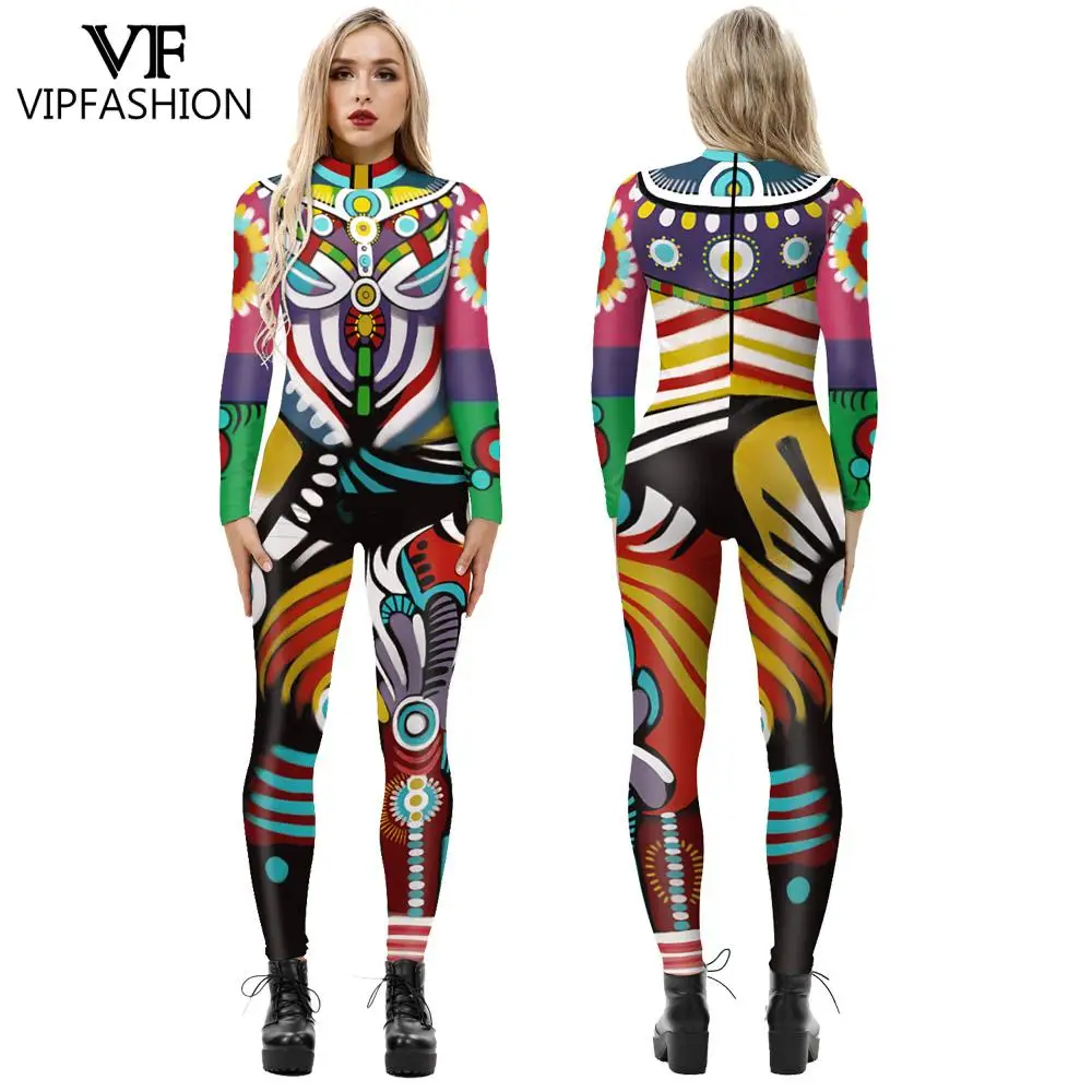 VIP FASHION 3D Print Superhero Cosplay Bodysuit Suit Carnival Costume Zentai Jumpsuits Halloween Costume For Women