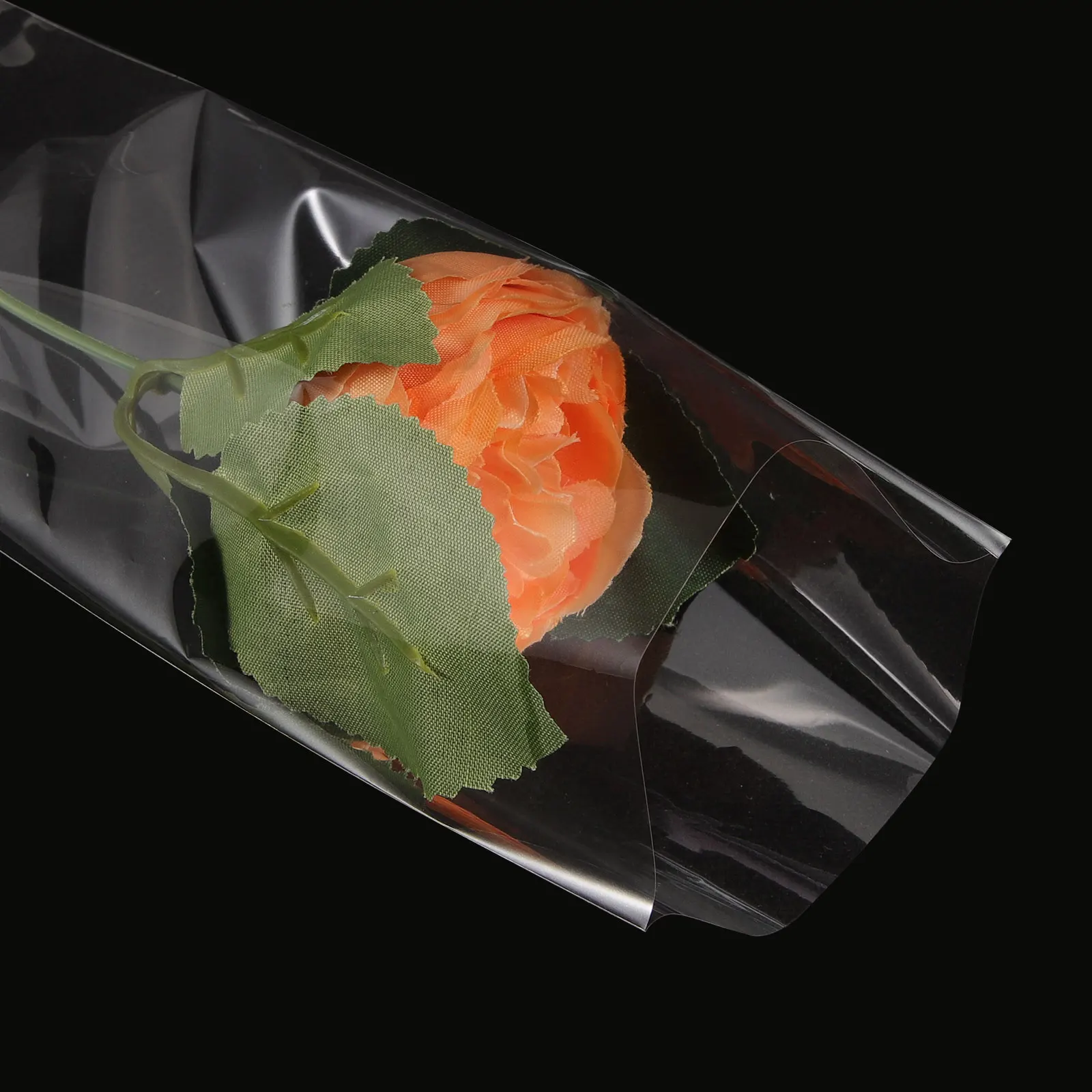 

100 Pcs Flower Packaging Bag Single Roses Wrapping Clear Floral Cellophane Wrappers Bouquet Bags
