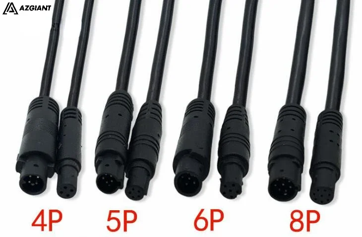 Cable de extensión de cámara de marcha atrás RCA para coche, 4 pines, 5 pines, 6 pines, 8 pines, cámara de estacionamiento de visión trasera, vídeo