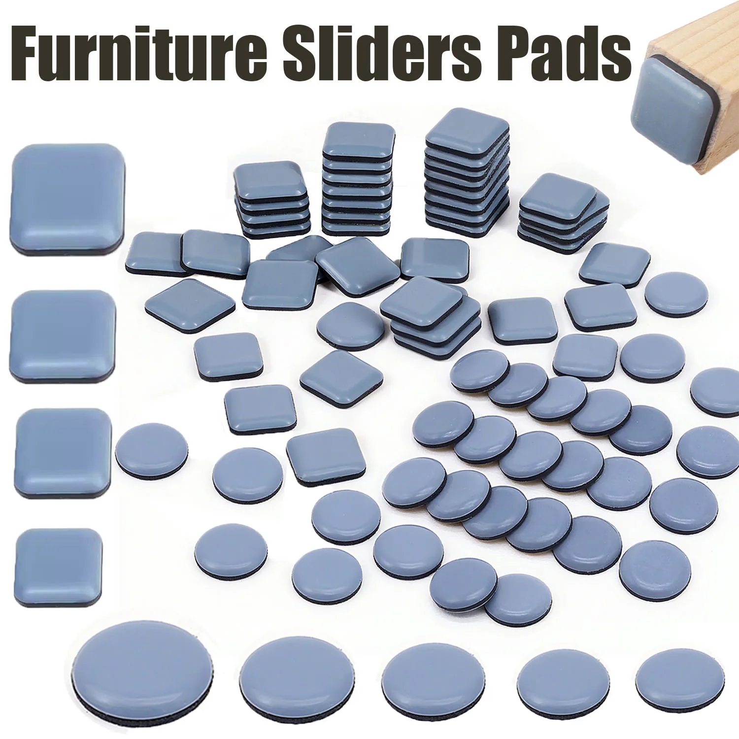 4~16pcs Feet Gliders Sliding Pads Home Furniture Sliders Furniture Gliders PTFE  Floor Mover Pads For  Household Hardware