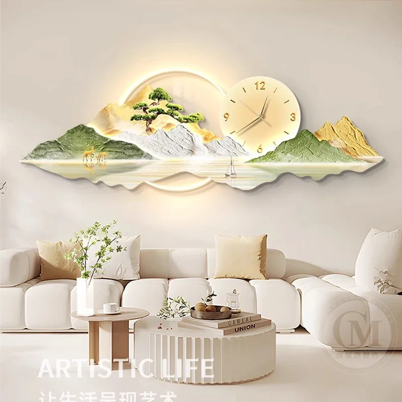 Villa Big Size Wall Clock Modern Bedroom Aesthetic Silent Design Wall Watch Creative Nordic Simple Silent Restaurant Home Decor