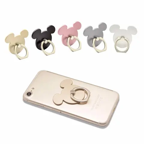 Anillo de dedo con diseño de gato y ratón, soporte para teléfono móvil, toma de corriente para Smartphone y funda de teléfono