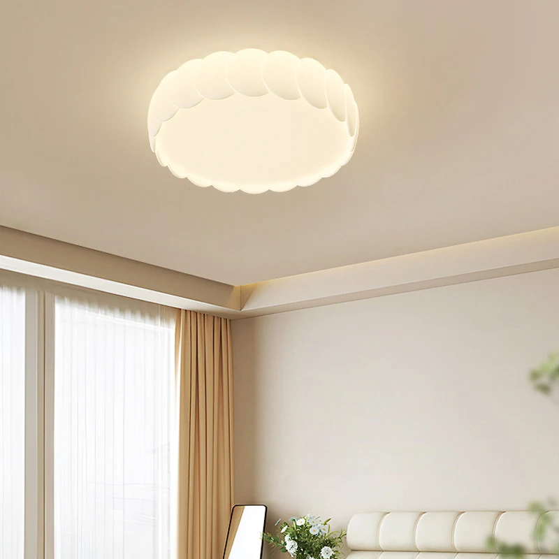 Plafonnier LED rond avec télécommande, lampe blanche, décoration pour salle à manger, chambre, foyer, cuisine