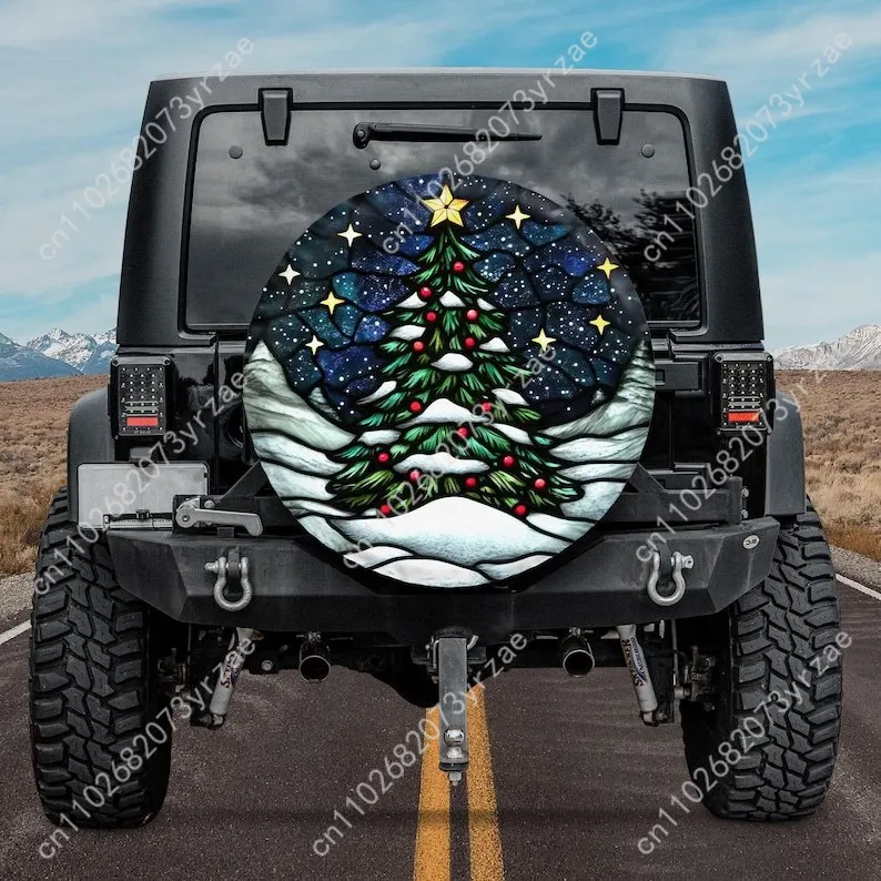 

Christmas Tree Various Models Spare Car Tire Cover Sand Dust Prevention Protect Wind Rain Tire Cover Sturdy Durable Tire Covers