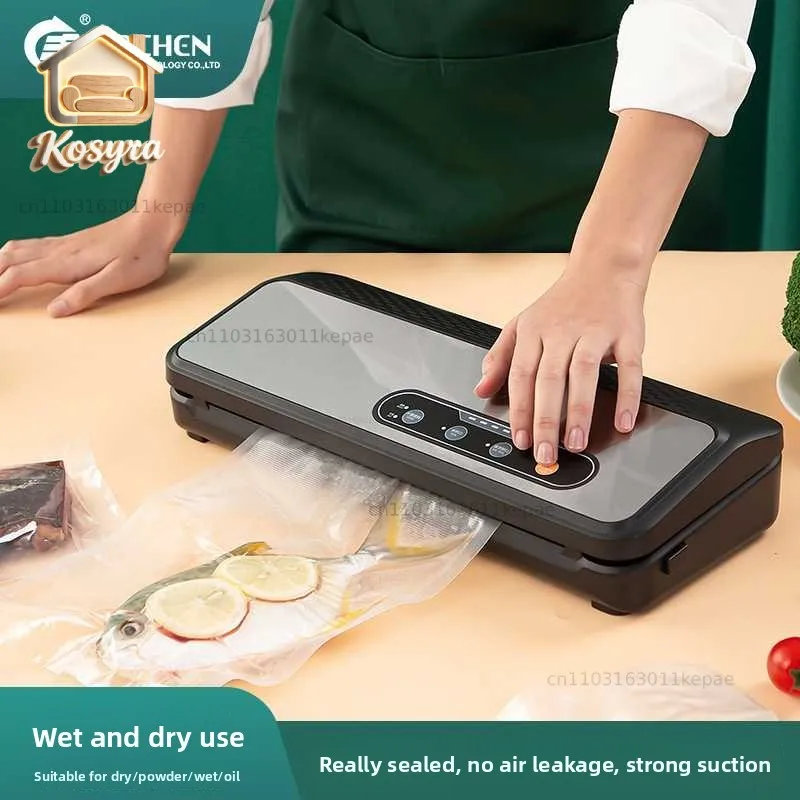 Vacuum sealing machine Kitchen vacuum preservation dry and wet dual-purpose built-in rolling bag plastic sealing small vacuum ma