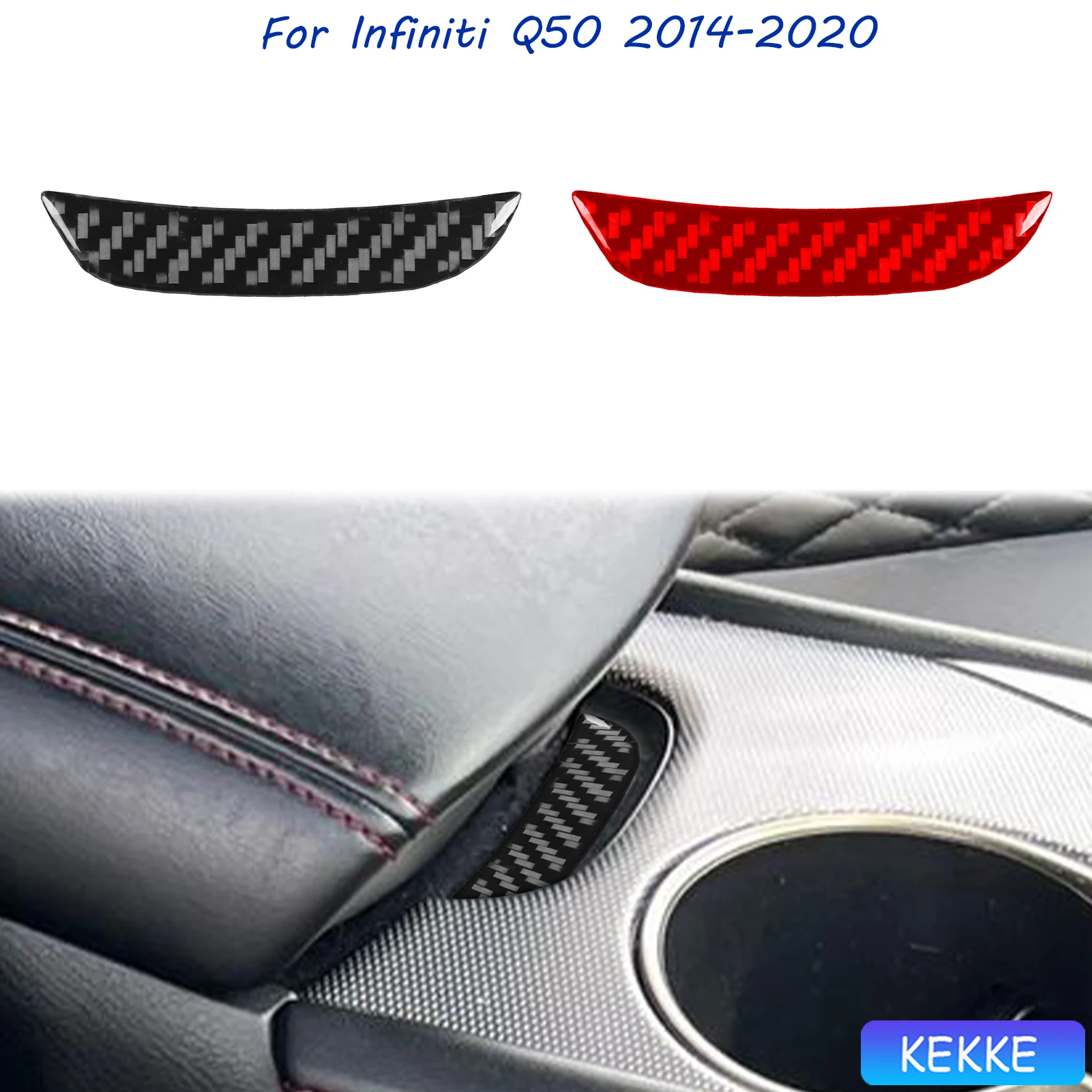 

For Infiniti Q50 2014-2020 Auto Armrest box switch Soft Carbon Fiber Car Decoration Interior Accessories Stickers