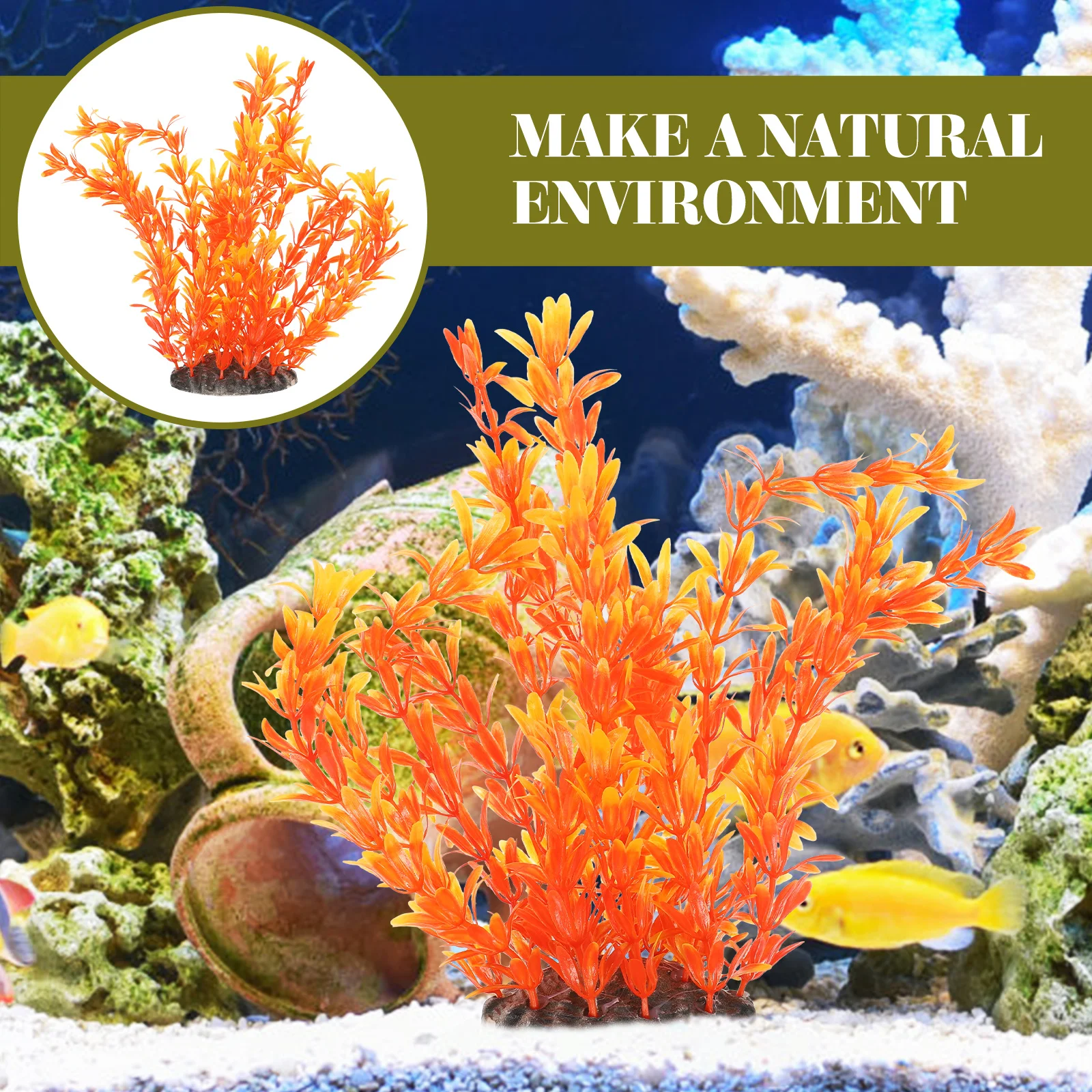 

Aquarium Fake Plants Water Grass Decoration Fish Tank Accessories For Reptile Terrarium Large Green Ornament Durable