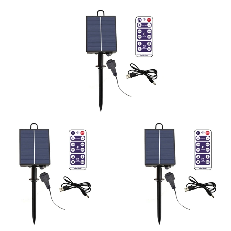 ABRU-3X 1200Mah Solar Panel Control Box Kits Lithium Battery Panel For 3.7V 24V LED String Strip Lamp DC Charging